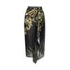 European & American Holiday Style Women's Tie-Up Beach Skirt with Square Scarf Design