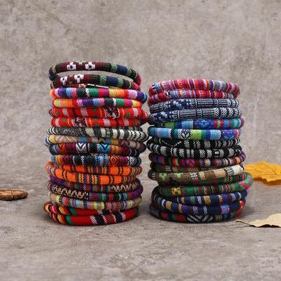 Double Magnetic Buckle Rope Bracelet: Men's Retro, Versatile Couple's Jewelry In Colorful Fabric