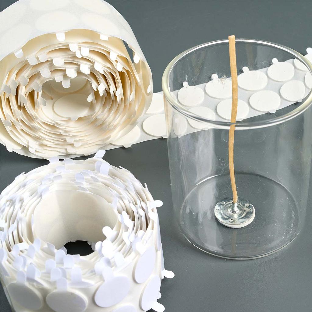 15mm/20mm Candle Wick Stickers White Adhesive Heat Resistance Foam Double-sided Tape DIY Aromath Wax Craft Making Kits Supplie