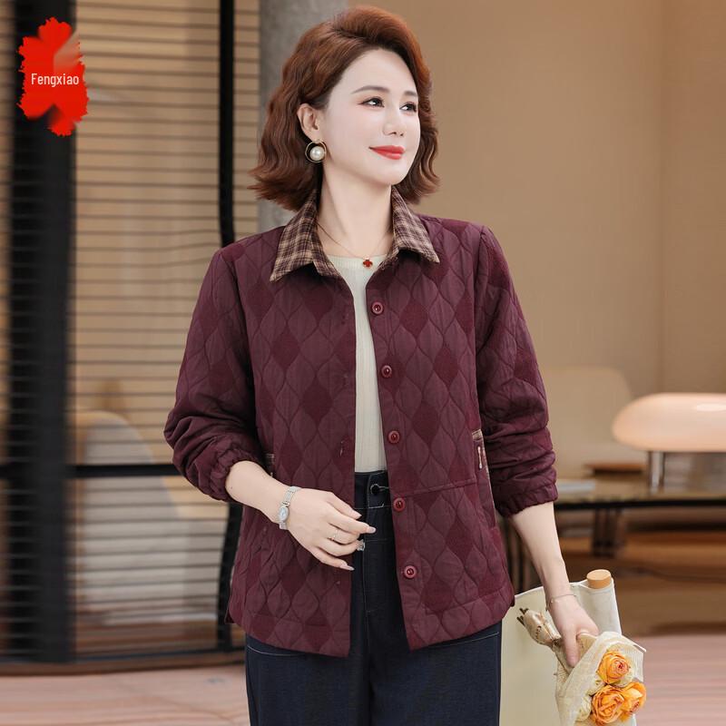 

Women s Plus Size Plaid Lapel Spring Jacket 2XL