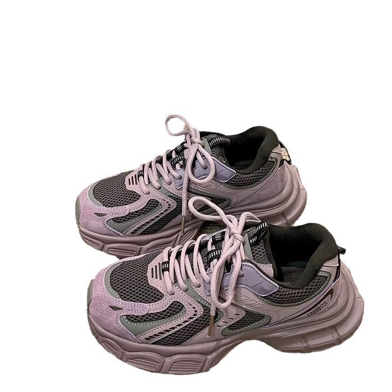 Thick-soled Heightening Dad Shoes Women's Summer Breathable Running Shoes 2025 New Fried Street Popular Fashion Sports and Leisure Shoes