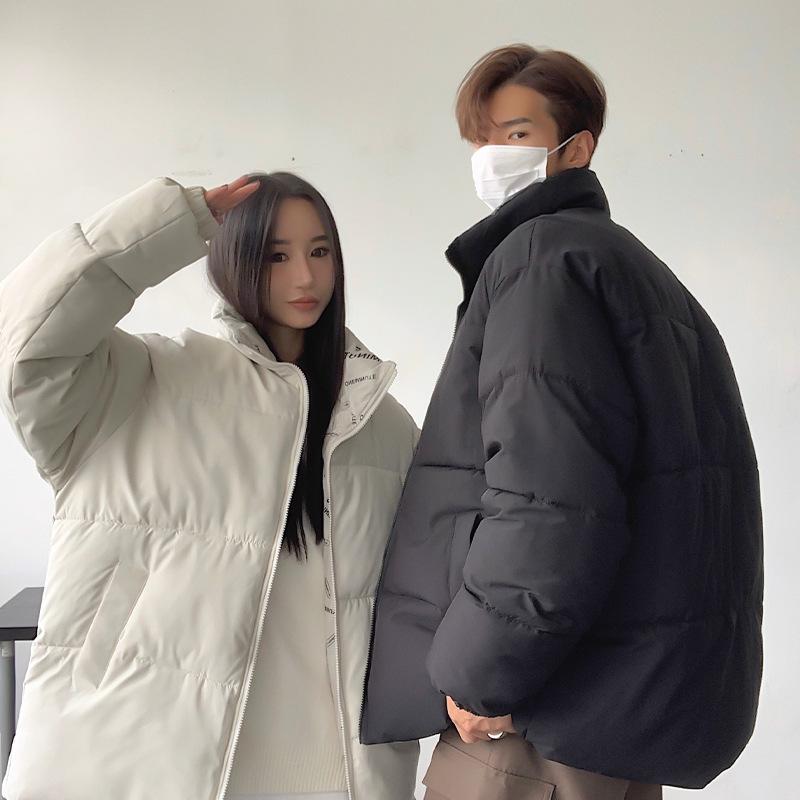 Winter Clothes New Men and Women with The Same Size Short Two-sided Cotton-padded Clothes Stand Collar Double-sided Couples Coat.