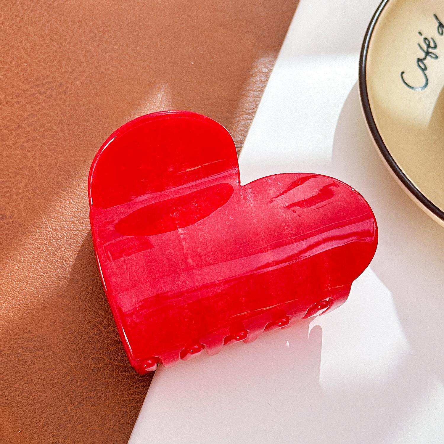 

86cm Heart Trendy Shaped Hair Claw Clip For Women Featuring Chic Options Color Red 8.6cm