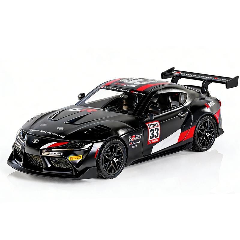 1:32 TOYOTA GR SUPRA Alloy Sports Car Model Diecasts Metal Toy Track Racing Car Vehicles Model Simulation Sound Light Kids Gifts