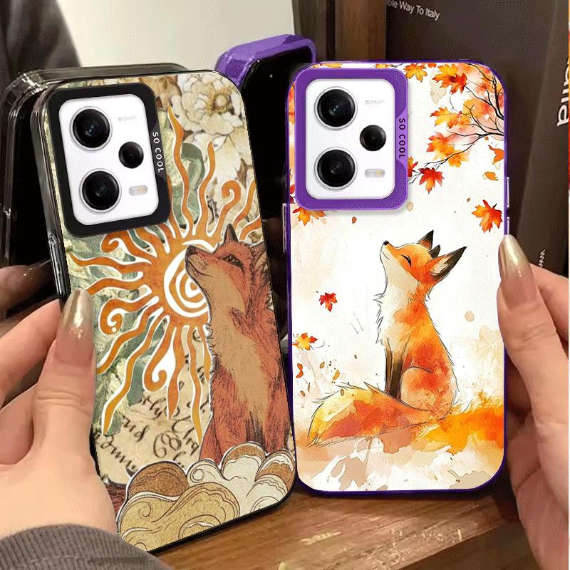Cartoon Fox Animal Soft Phone Case for Xiaomi Redmi Note 13 14 15 Pro Plus 12S 12 11S 11 11T 10S 10 Shockproof Cover Back Shell