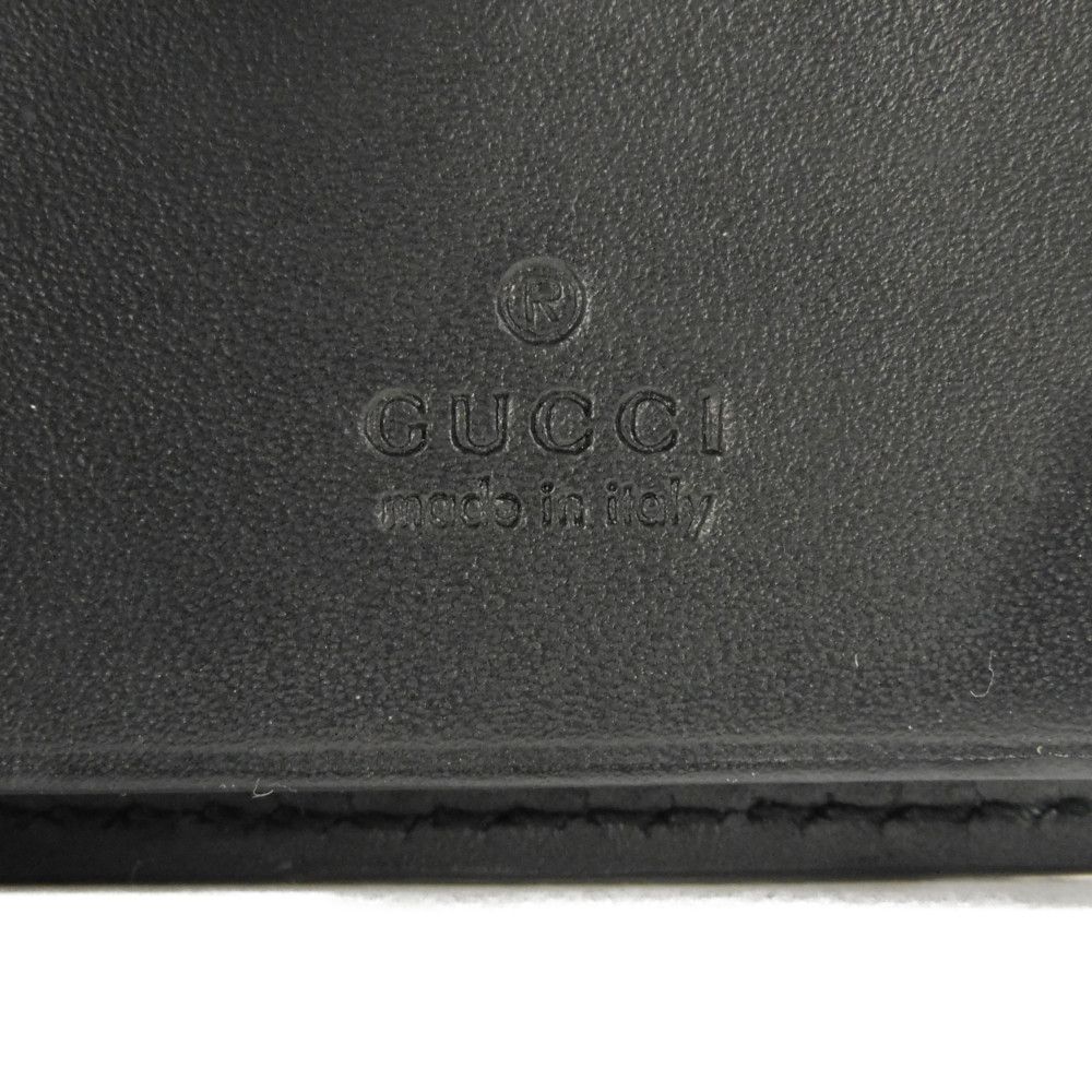 Used Guccissima 6-ring keychain (138093 7949) with double G embossing (9539) in black. Unisex. from Japan AUTHENTIC