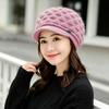 Hat Women's Fashion Beret Middle-aged and elderly Warm Ear Protector Mom Hat Cold-proof Plush Knitted Woolen Hat