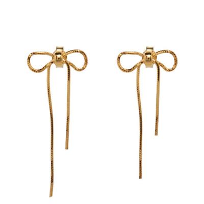 UNI.J Silky Line Ribbon Gold Earring Ie389