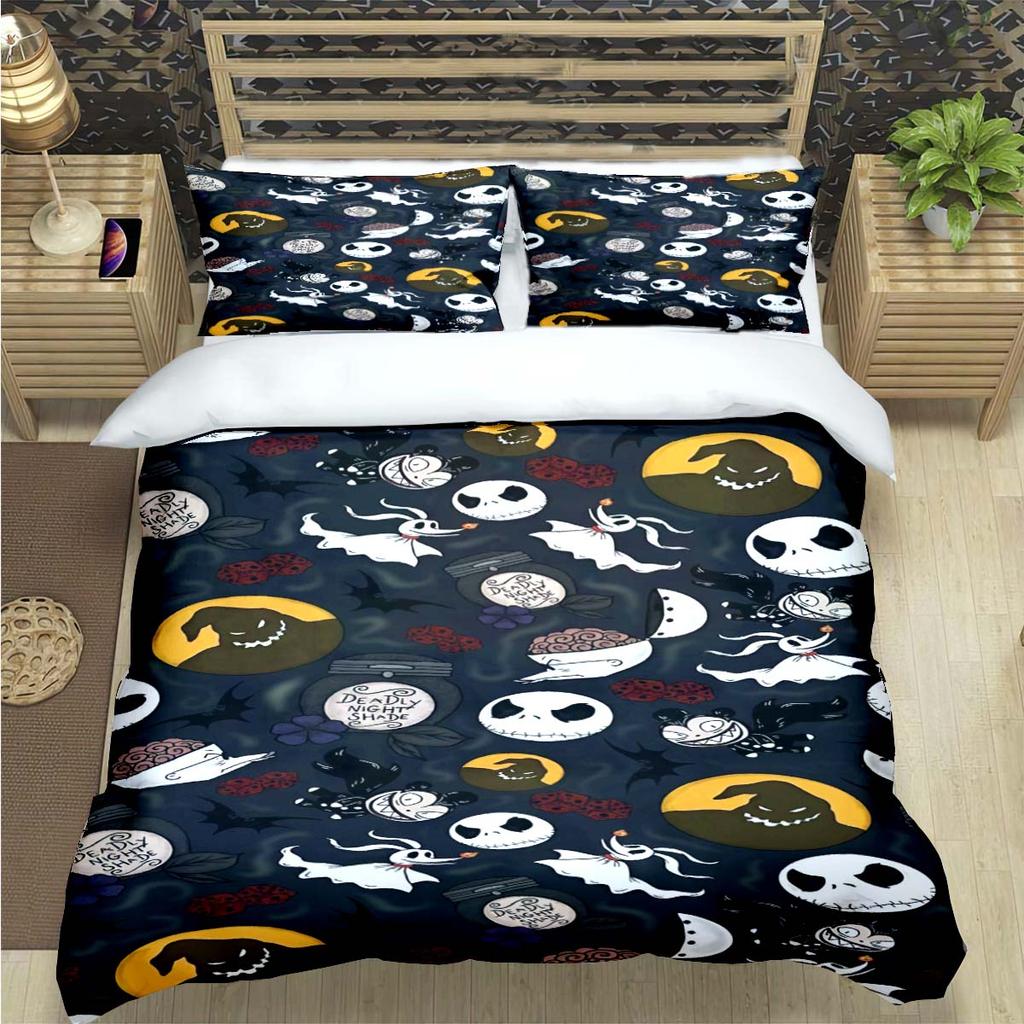 Horror Film The Nightmare Before Christmas Print Bedding Sets Bed Supplies Set Duvet Cover Bed Comforter Set Bedding Set Gift