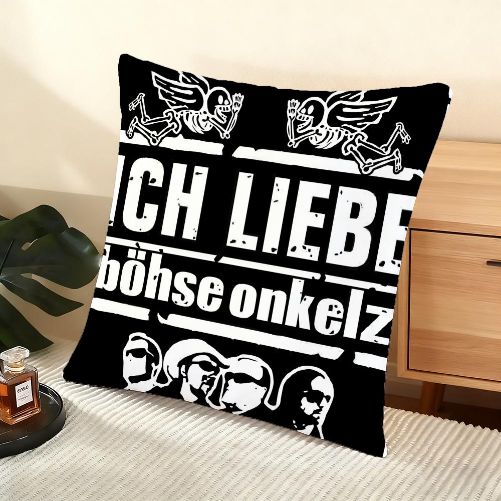 Band B-Bohse O-Onkelz Cushion Cover Soft Short Plush Pillow Cover Smooth Cozy Texture Aesthetic Cushion Case Home Decor