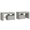 Table de chevet - Maison Exclusive - 2 pcs - Lumières LED RVB - Gris béton - 70x36,5x40 cm