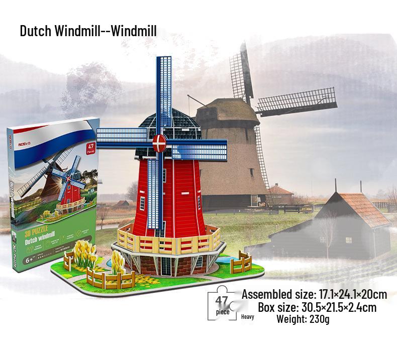 Large 3D World Architecture Puzzle - Handmade Cardboard Model for Children