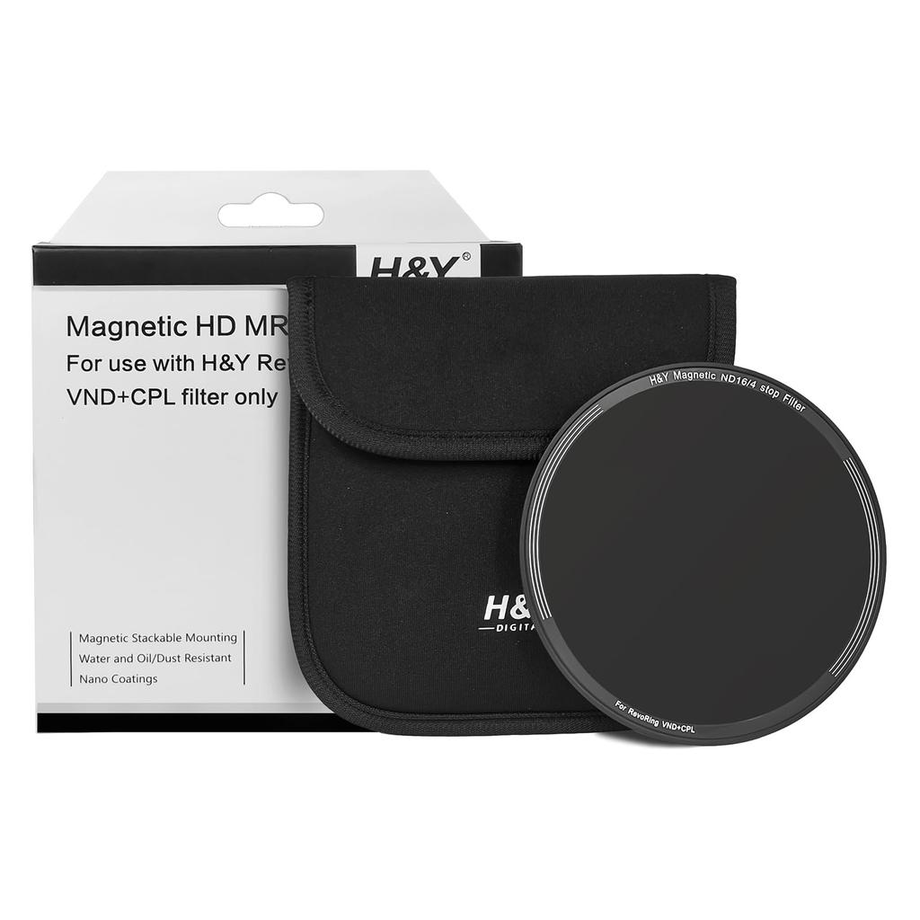 ND Filter ND16 for REVORING Magnetic Filter for Revoling Rings H&Y 58-77mm - Anti-static, Anti-fouling, Water-repellent, Scratch-resistant RMN16-77