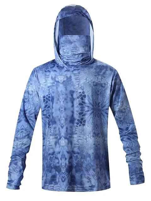 Offshore fishing shirt Men's sun protection long sleeve fishing suit UV protection mask hooded fishing suit