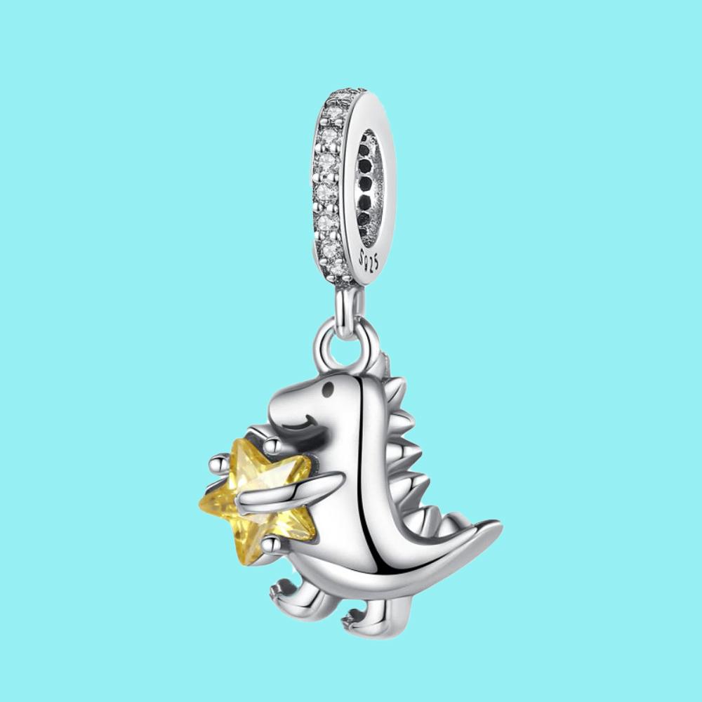 Pendant Charm Bead Copper Dinosaur Star Pendant Beads Fit Original Bracelet For Jewelry Making Valentine'S Day Gift