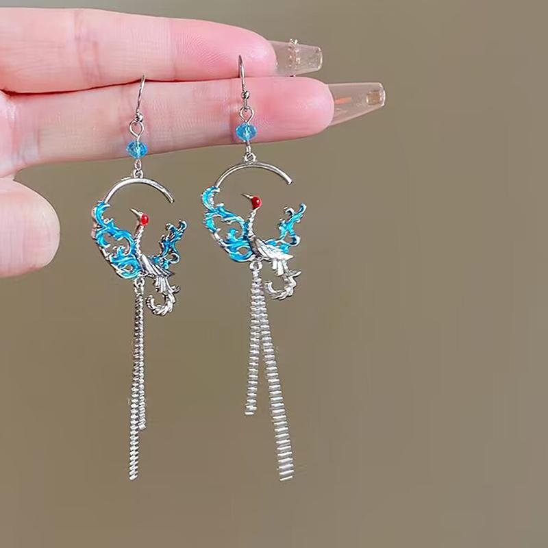 

Серьги с подвесками в китайском стиле, асимметричные длинные серьги с кисточками