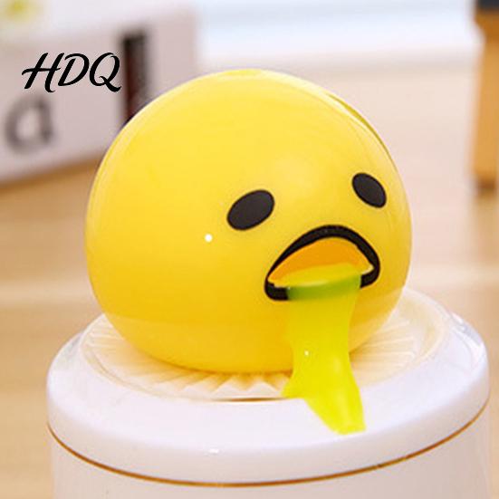 Relaxation Desk Toy Stress Relief Vomiting Yolk Toy, Cartoon Egg Squeeze Student Sensory Hand Exercise Ball Fidget