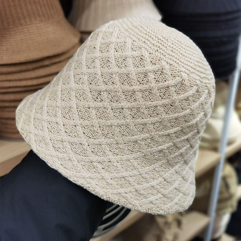 Weave Design Bucket Hat Sunscreen Visor Hat Fashion Fishermen Cap  Summer