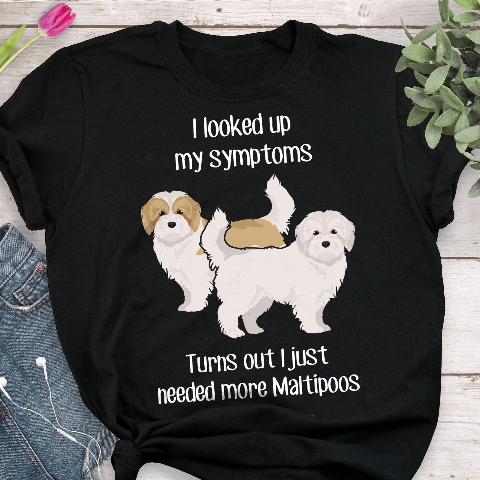 Maltipoo Shirt, , , Funny Maltipoo Dog Lover Gift, Cute Cream and White Maltipoo T-shirt, Doodle Poodle Mix Tshirt Pet Tee Mom Dad 110