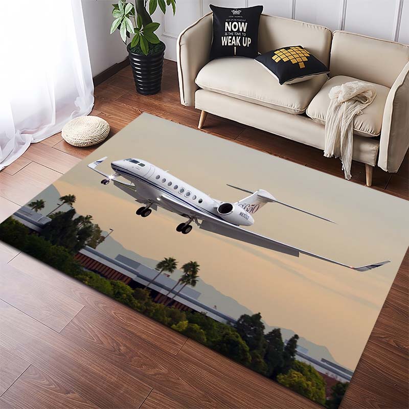 Fantasy Saturn & Alien Planet Landscape Area Rug, Non-Slip Floor Mat