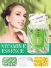 60PCS Vitamin E VE Facial Essence Capsule (Green), Bottled, Deeply Activates Skin, Moisturizes, Brig