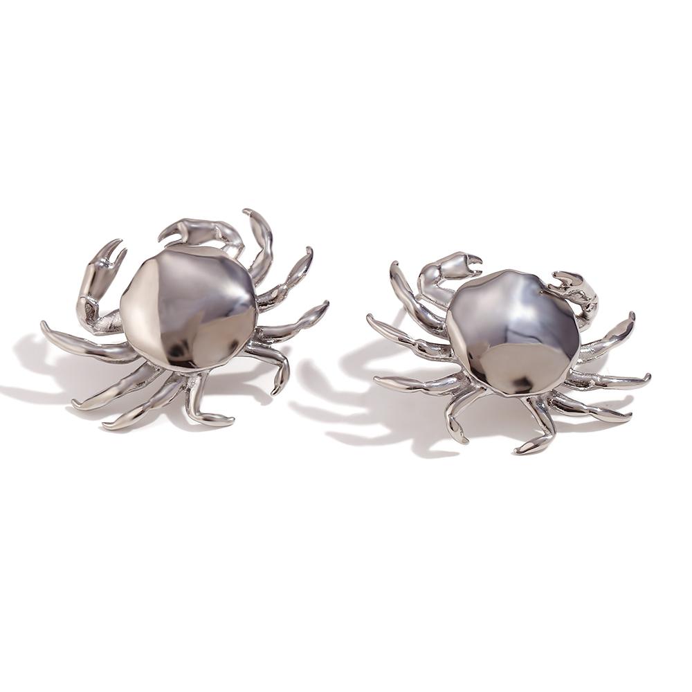 

MamacitaSlay Creative Mini Gold Silver Color Crab Earrings For Women 2026 Trend Waterproof Premium Stainless Steel Jewelry срібний