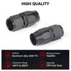 Black 4 PCS Hose End Fitting Swivel Adapter 0 45 90 180 Degree AN4 AN6 AN8 AN10 Aluminium Alloy Hose End Fitting Swivel Adapter