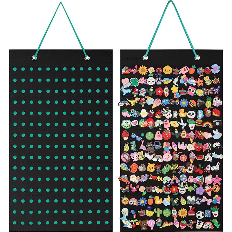 Shoes Charms Display Shoe Charms Organizer With 180 Holes Badge Storage Hanging Holder Shoe Decor Storage Bag Jewelry Display
