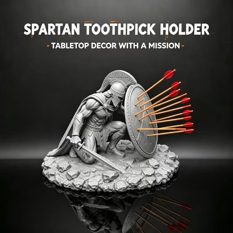 3D Printed Spartan Warrior Toothpick Holder Creative Figurine Durable for Home Dining Table Kitchen Decor Gift