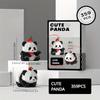 Mini Panda Model Building Blocks Huahua Cute Animal Bricks Children's Educational Figures Construction Ornament Toys for Kids