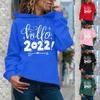 Women's Fashion Casual  New Year Print Hooded Sweatshirt Loose Sports Pullover