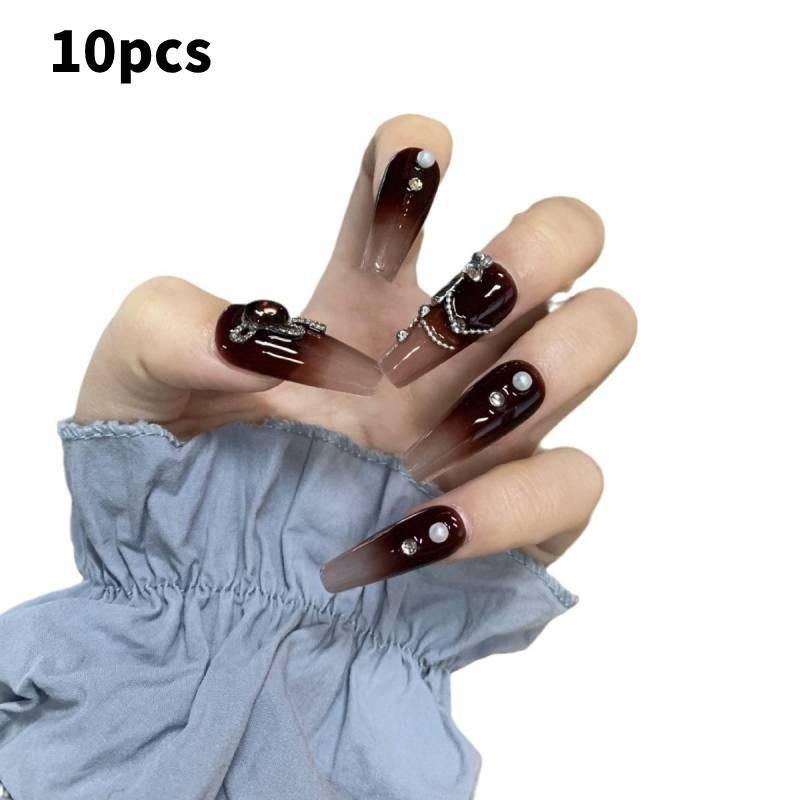 Stick Chain Diamond Gradient Handworn Nail Patch Mist Spice Fashion Style
