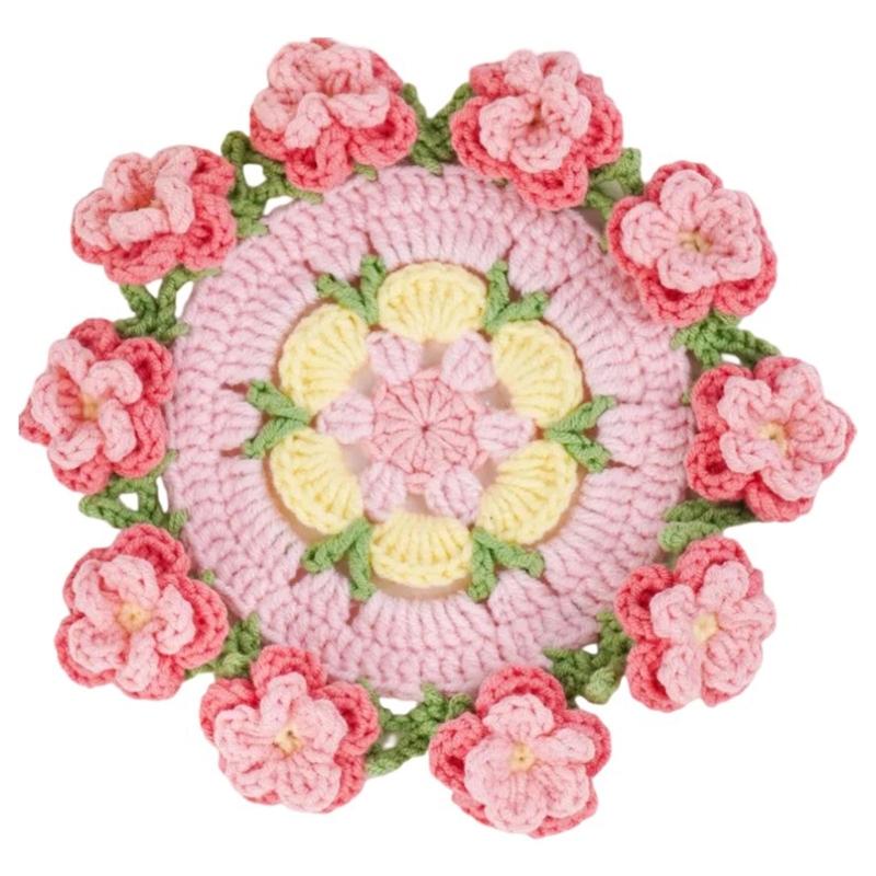 

Flower Coaster Set Handcrafted Table Decoration Tableware Pad Heatproof Kitchen Dining Accessories For Parties