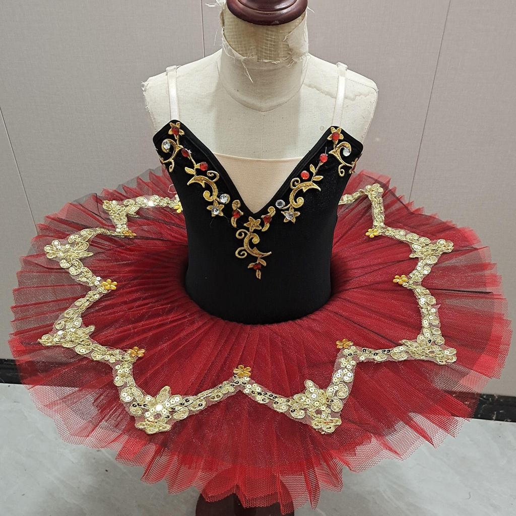 Children's Black Professional Ballet Skirt Tang Jikede Stage Outfit Fluffy Veil