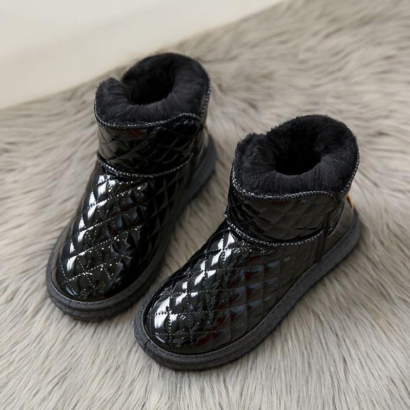 Snow boots women's leather surface waterproof 2025 autumn and winter new warm small cotton shoes thick sole heightened velvet thickened