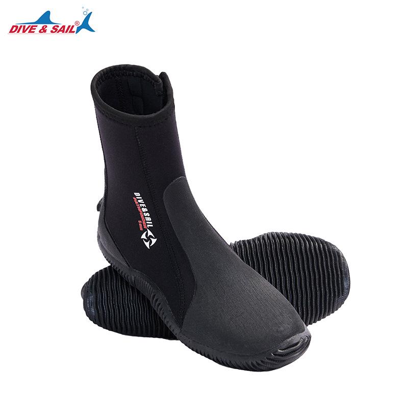 Botas de Buceo DIVE&SAIL de 5MM de Caña Alta Antideslizantes para Surf y Barranquismo