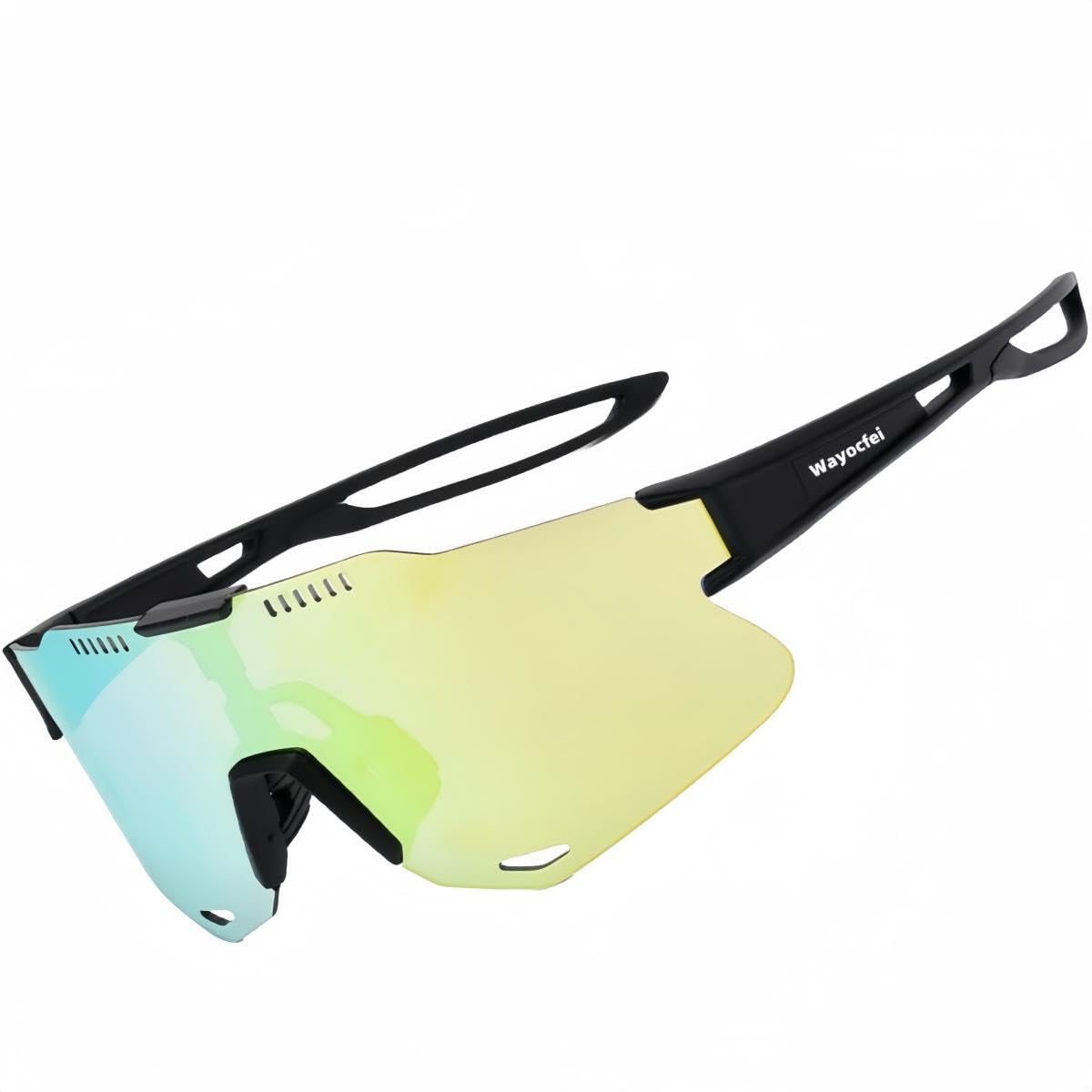 

Wayocfei Поляризованные спортивные солнцезащитные очки с 2 сменными УФ ультралегкими очками TR90 для шоссейного велосипеда для горной УФ-защиты для мужчин и женщин оправа
