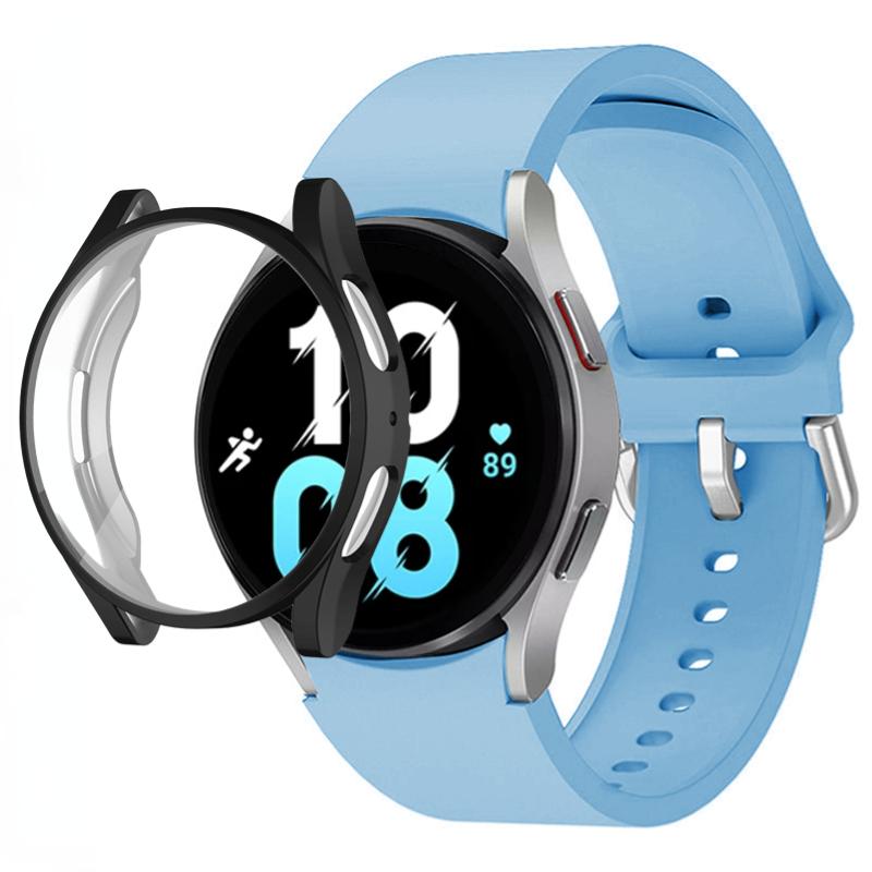 Silicone Strap+TPU Case for Samsung Galaxy Watch 5 44mm 40mm/4 44mm 40mm Sport Wristband for Samsung Watch 5/4 Protective Shell