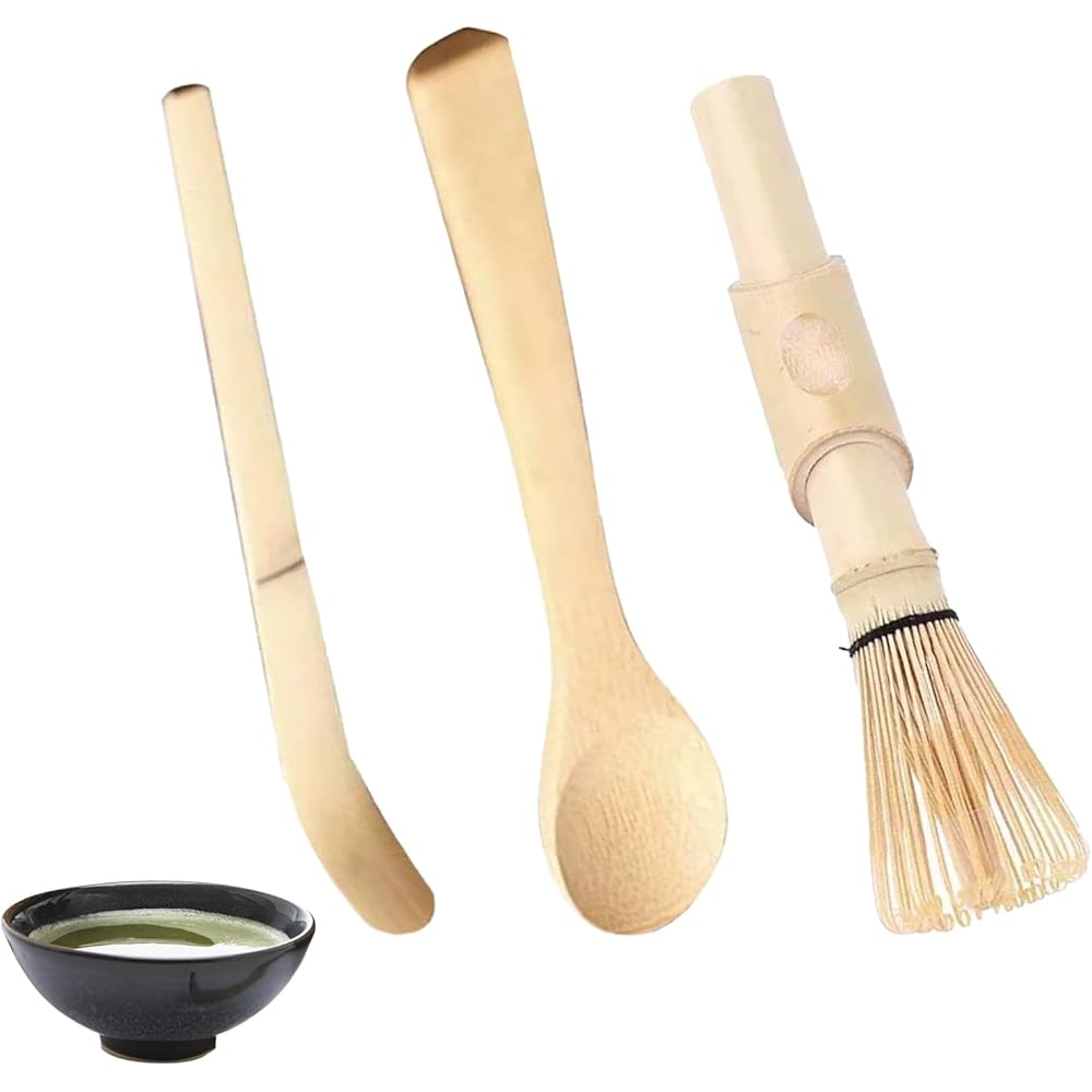 

PAVIKE Matcha Tea Whisk Set Long Handle Bamboo Utensil for Beginners Matcha Ceremony