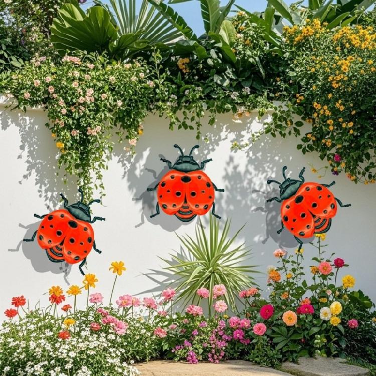 Iron Butterfly Honeybees Ladybugs Metal Wall Art Weather Proof Garden Homes Decors Handmade 3D Insect Sculpture