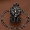 Reloj de bolsillo de cuarzo negro con diseño de Papá Noel y Feliz Navidad, colgante de regalo de Navidad, opción ideal para regalos para hombres y mujeres