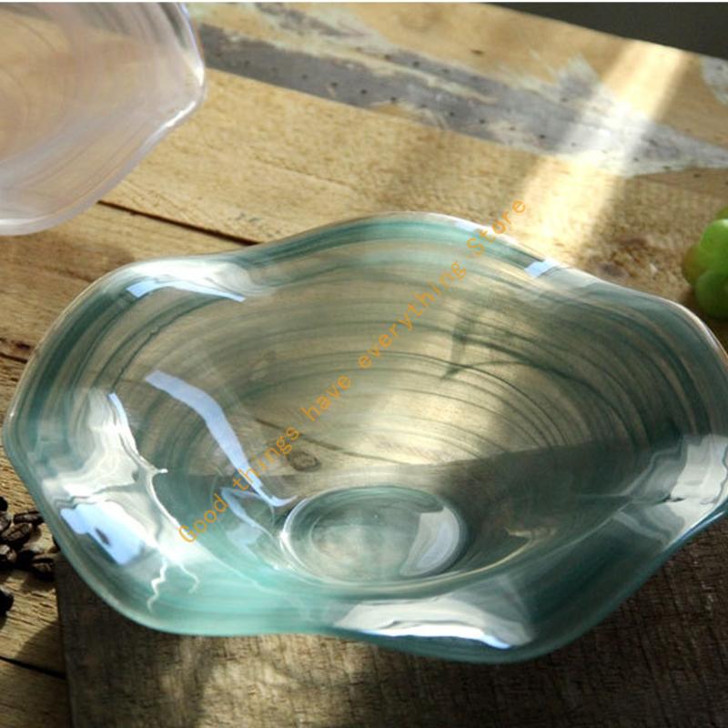 Handmade Waved Glass Serving Dish Contemporary Appetizer Plate Transparent Tableware For Dining Decoration 55KF