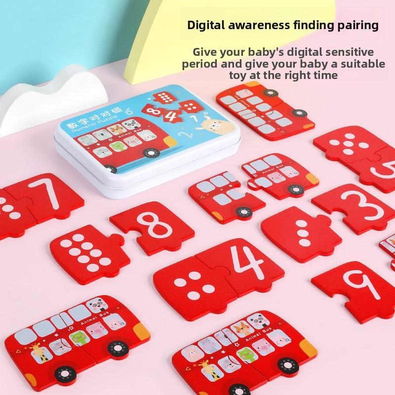 Puzzle Wooden Learning With Number Matching For Early Education Building Skill