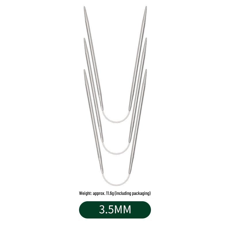 Mini 3-teiliges Rundstricknadel-Set aus Edelstahl - Kurz für Puppen & Pullover