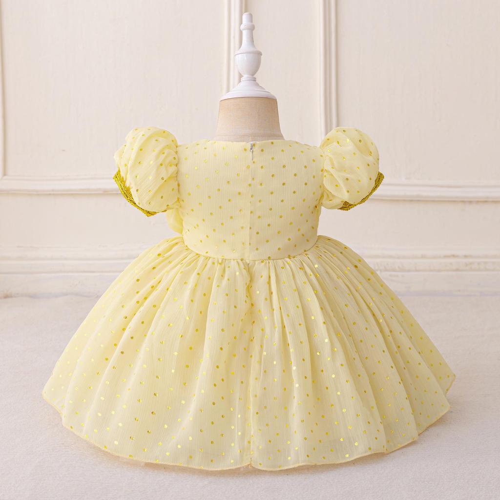 2025 Girls' Evening Mesh Princess Dress with Embroidery and Pleated Puffy Skirt for Flower Girls and Holidays