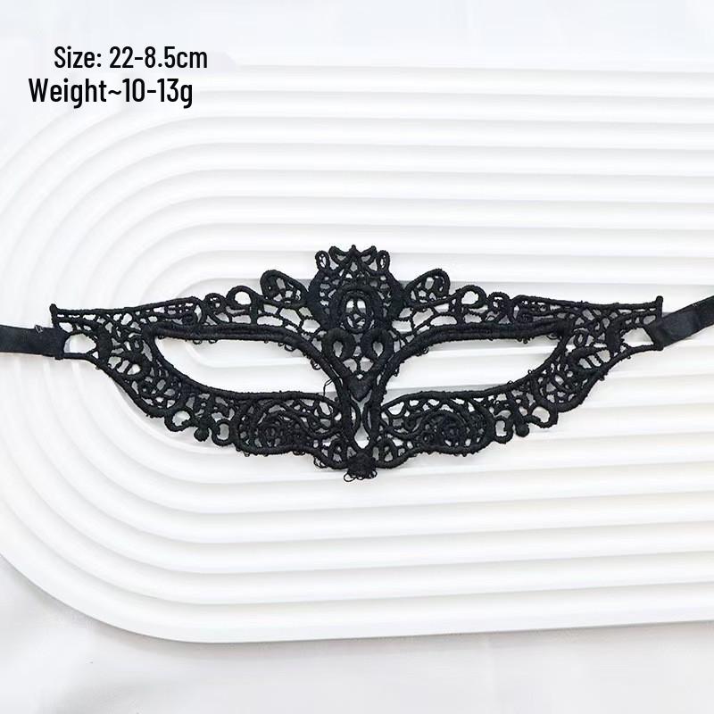 Adult Masquerade Irregular Black Lace Half Face Mask with Musical Note Design