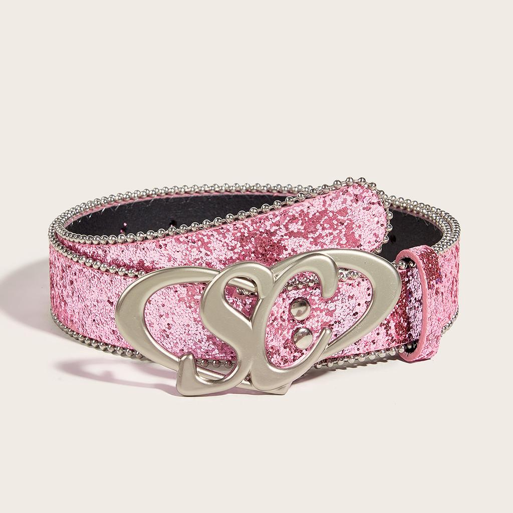 Fashionable Gold Glitter Belt Decorative Sequin Waistband Design