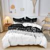 3pcs Piano Keys & Musical Notes Duvet Bedding Set, Black White Music Print Duvet Cover,Suitable Family Bedrooms And Dormitories