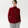 Maglione da donna in cashmere con bordo arrotolato, semi-dolcevita, minimalista, vestibilità ampia, manica lunga snellente.