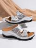 Fashion Women's Sandals Fashion Wedge Heeled Slippers New Women Rhinestone Decor Chunky Platform Sandals Woman Summer Thick Bottom Shoes